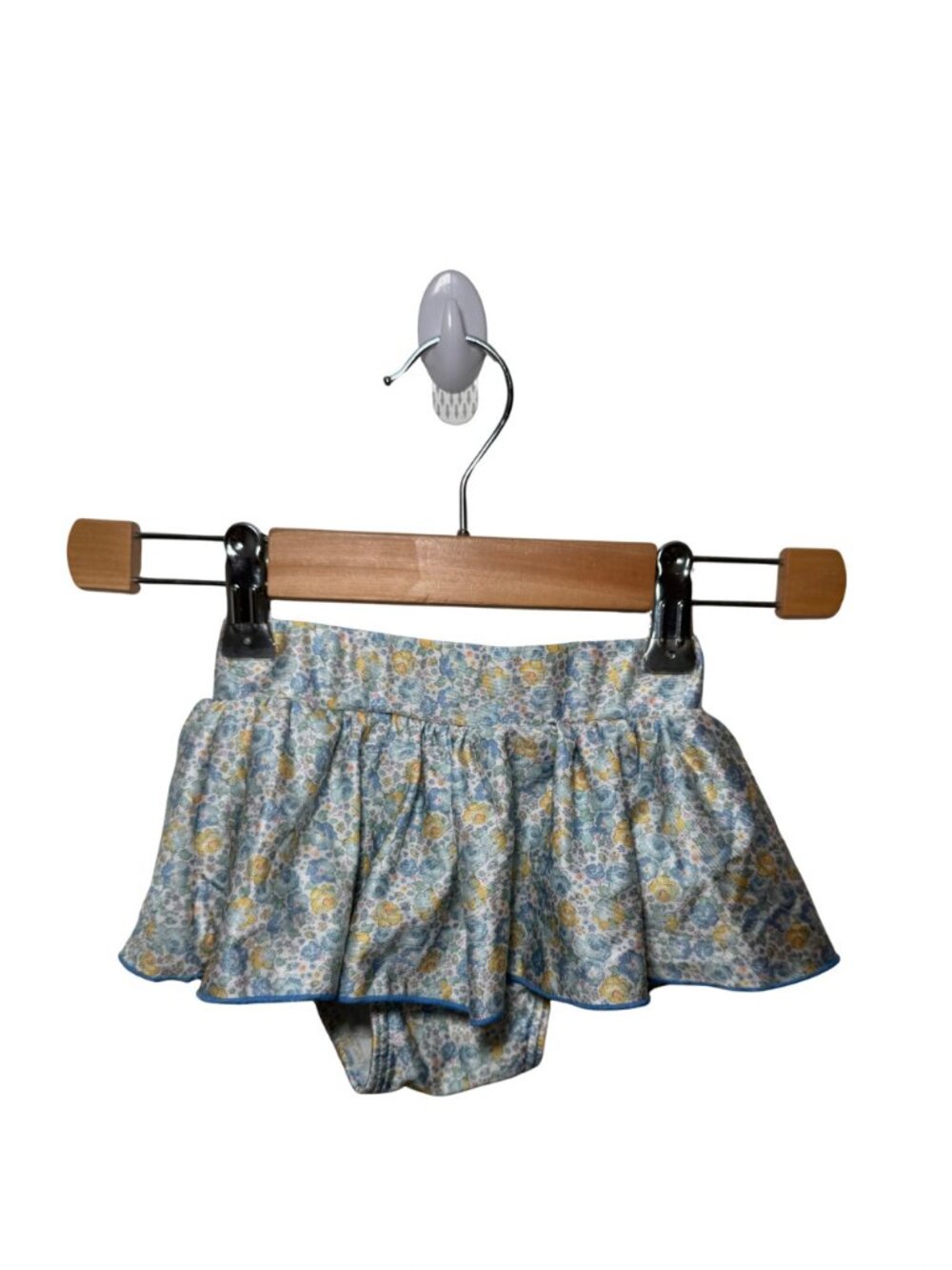 Blue Floral Skirted Swim Bottom Japanese Tag 100cm